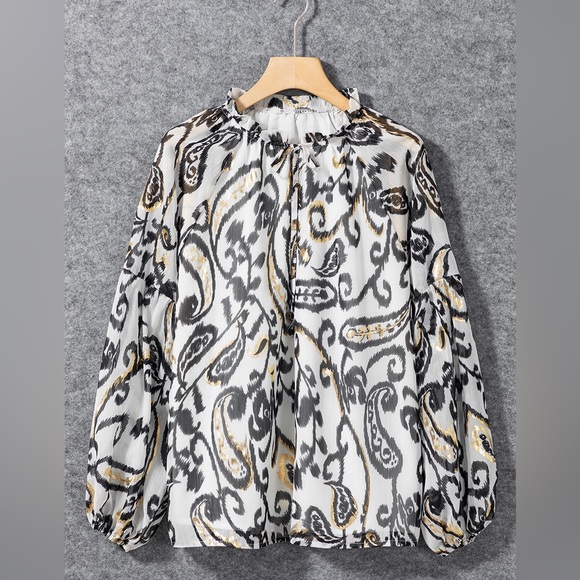 Muliticolor Boho Flower Print Casual Blouse Bohemian Top - Picture 6 of 13